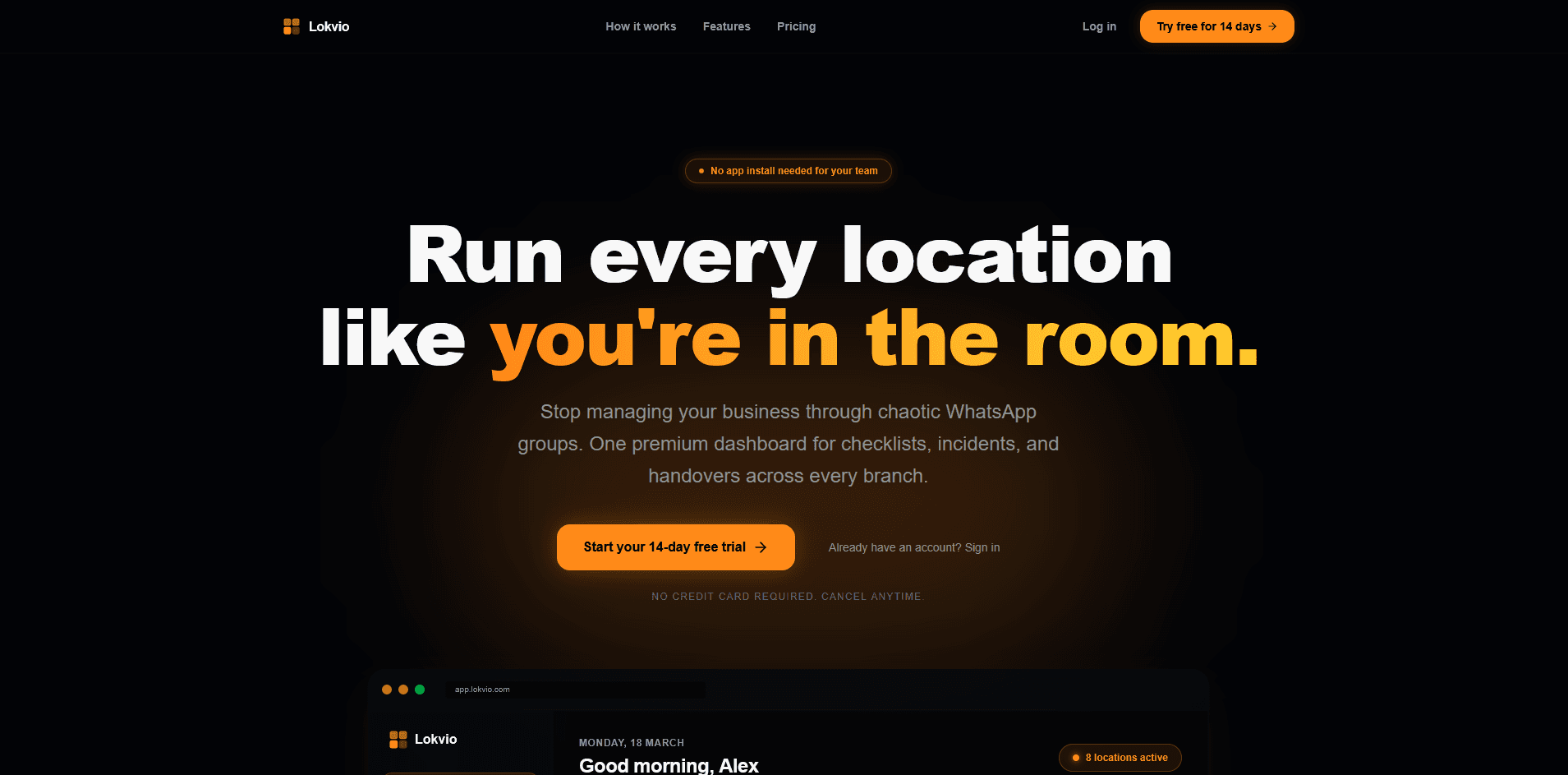 Lokvio website homepage